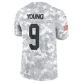 C.Panthers #9 Bryce Young Arctic Camo 2024 Salute to Service Limited Stitched Football American Jersey