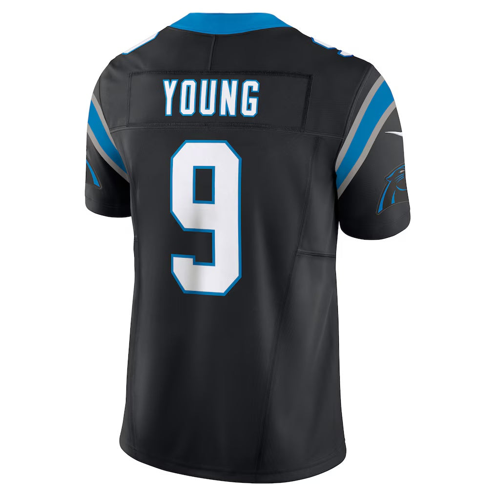 C.Panthers #9 Bryce Young Black Vapor F.U.S.E. Limited Stitched Football American Jersey
