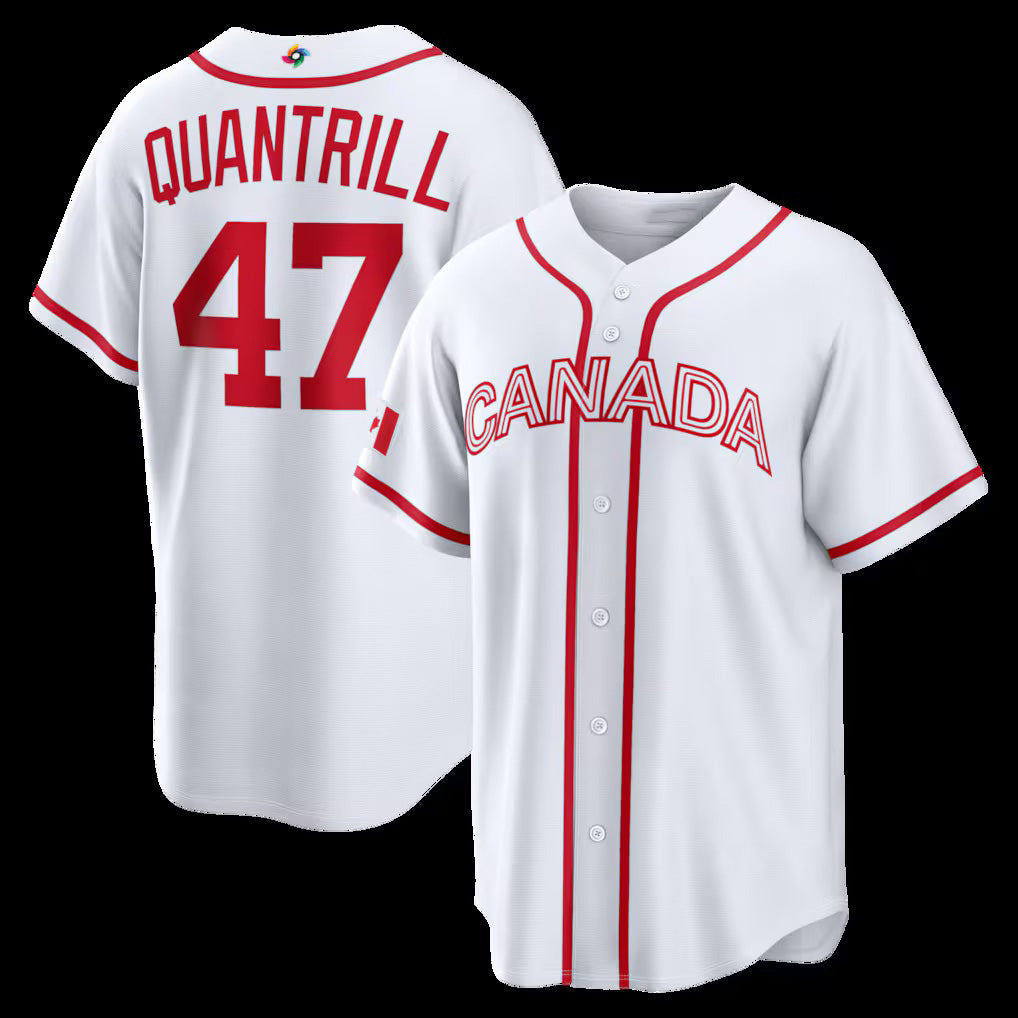 Canada Baseball #47 Cal Quantrill 2026 World Baseball Classic Home Stadium Jersey - White