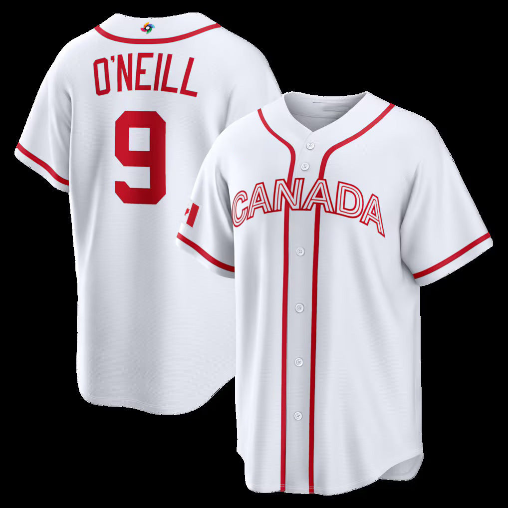 Canada Baseball #9 Tyler O'Neill 2026 World Baseball Classic Home Stadium Baseball Jersey - White
