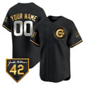 Chicago Cubs 2024 Jackie Robinson Patch Vapor Premier Limited Custom Jersey V2 ¨C All Stitched-Black Baseball Jersey
