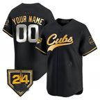 Chicago Cubs 2024 Spring Training Patch Vapor Premier Limited Custom Jersey ¨C All Stitched-Black Royal Alternate Baseball Jersey