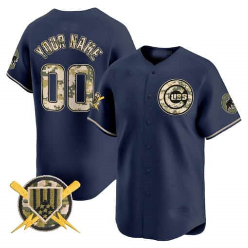 Chicago Cubs Armed Forces Day Vapor Premier Limited Custom Jersey ¨C Navy Baseball Jersey