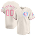 Chicago Cubs Bubblegum Pink Vapor Premier Limited Custom Jersey ¨C Cream Baseball Jersey