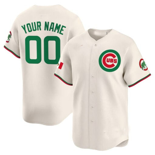 Chicago Cubs Mexico Vapor Premier Limited Custom Jersey V3 ¨C Cream Baseball Jersey