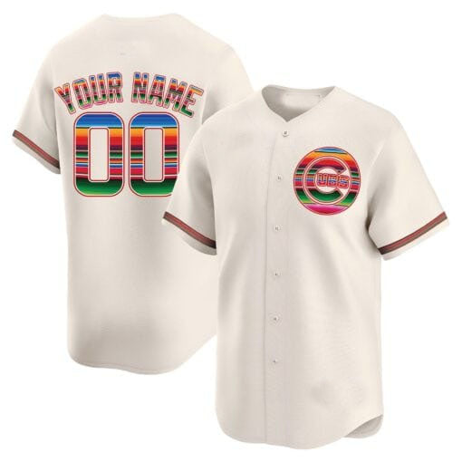 Chicago Cubs Mexico Vapor Premier Limited Custom Jersey ¨C Cream Baseball Jersey