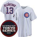 Chicago Cubs #13 Kevin Alcántara White 2025 World Tour Tokyo Series Home Stitched Baseball Jersey