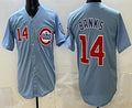 Chicago Cubs #14 Ernie Banks Baby Blue Limited Baseball Jersey