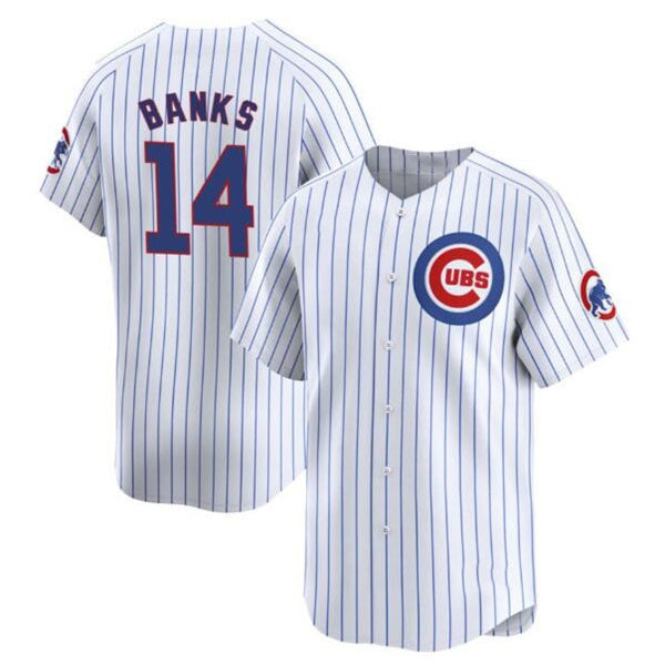 Chicago Cubs #14 Ernie Banks White Cool Base Stitched Baseball Jersey