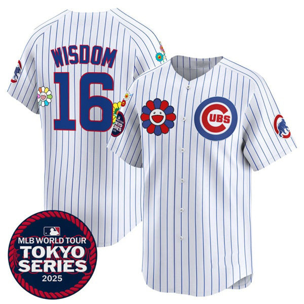 Chicago Cubs #16 Patrick Wisdom White 2025 Tokyo Series Limited Stitched Baseball Jersey