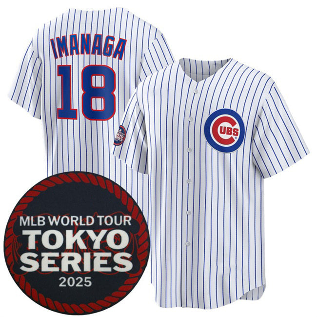 Chicago Cubs #18 Shōta Imanaga White 2025 World Tour Tokyo Series Home Stitched Baseball Jersey
