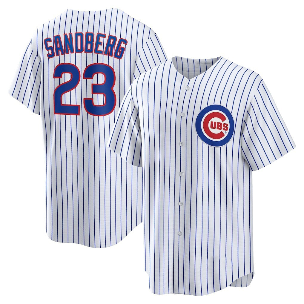 Chicago Cubs #23 Ryne Sandberg White Home Retired Player Replica Baseball Jersey