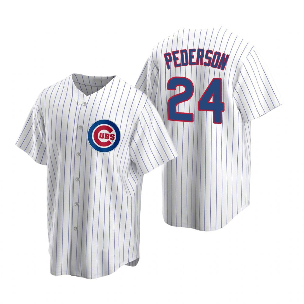 Chicago Cubs #24 Joc Pederson White Replica Home Baseball Jersey