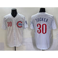 Chicago Cubs #30 Kyle Tucker White Pinstripe 2nd Alternate Limited Stitched Baseball Jersey