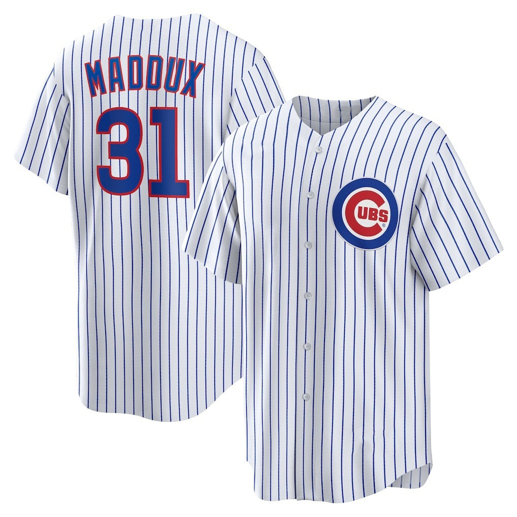 Chicago Cubs #31 Greg Maddux White Home Retired Player Replica Baseball Jersey