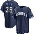 Chicago Cubs #35 Justin Steele Navy City Connect Baseball Jersey
