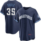 Chicago Cubs #35 Justin Steele Navy City Connect Baseball Jersey