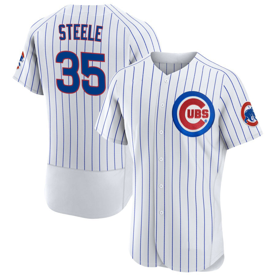 Chicago Cubs #35 Justin Steele White Home FlexBase Player Baseball Jersey