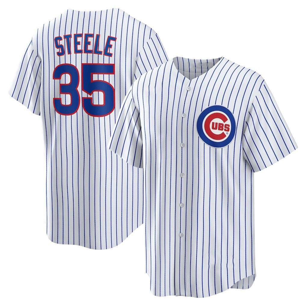 Chicago Cubs #35 Justin Steele White Home Replica Baseball Jersey