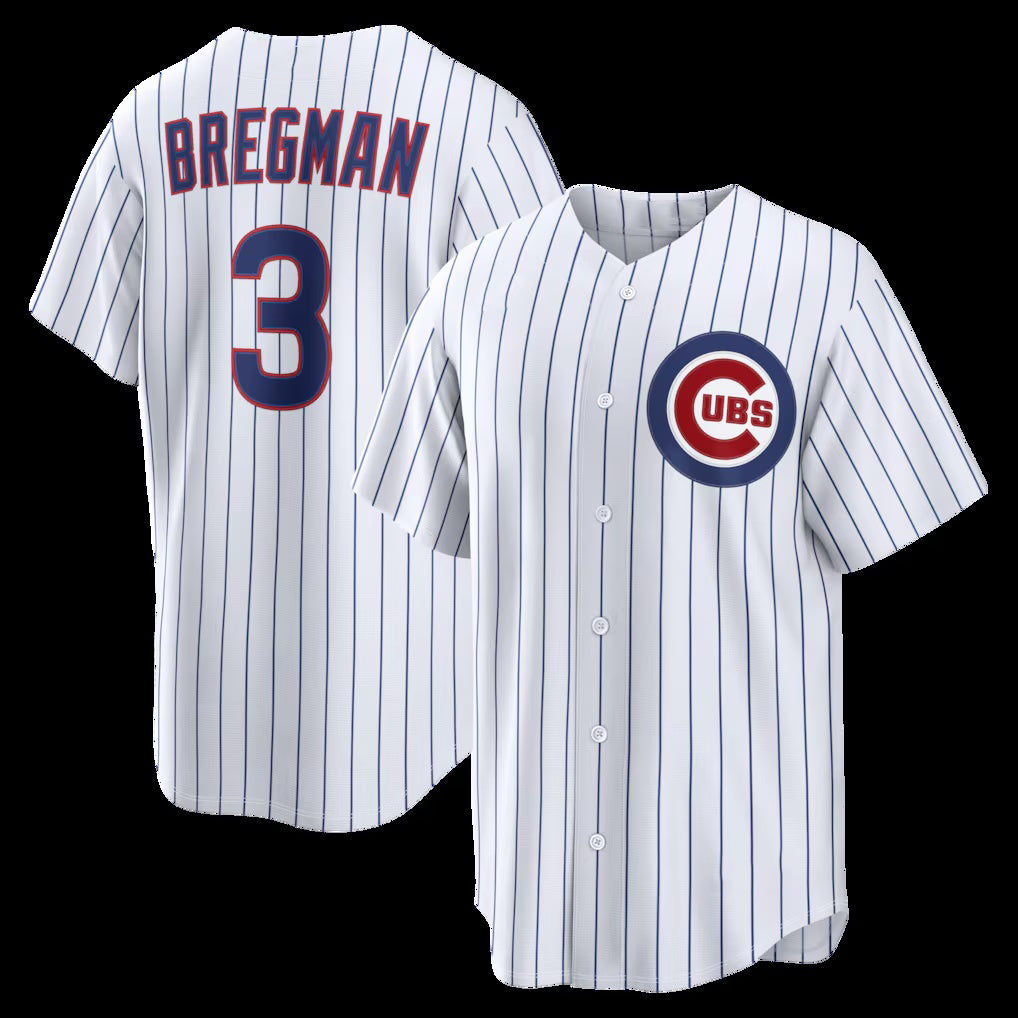 Chicago Cubs #3 Alex Bregman White Home Replica Jersey