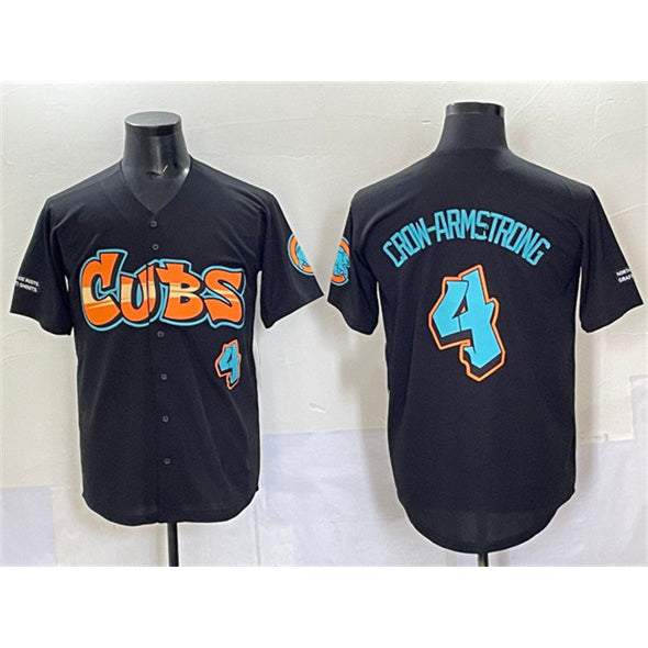 Chicago Cubs #4 Pete Crow-Armstrong Black 'Graffiti North Side Edition' Vapor Premier Limited Stitched Jersey