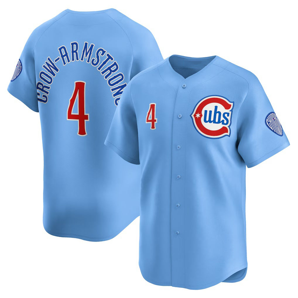 Chicago Cubs #4 Pete Crow-Armstrong Light Blue Alternate Limited Player Jersey