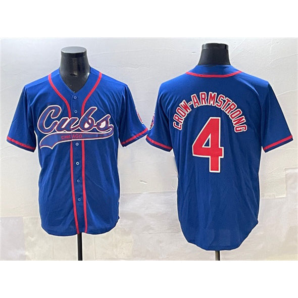 Chicago Cubs #4 Pete Crow-Armstrong Royal Cool Base Stitched Baseball Jersey
