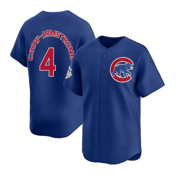 Chicago Cubs #4 Pete Crow-Armstrong Royal Limited Stitched Baseball Jersey