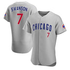 Chicago Cubs #7 Dansby Swanson Gray Flex Base Stitched Baseball Jersey