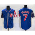 Chicago Cubs #7 Dansby Swanson Royal 2025 Independence Day Vapor Premier Limited Stitched Baseball Jersey
