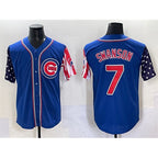 Chicago Cubs #7 Dansby Swanson Royal 2025 Independence Day Vapor Premier Limited Stitched Baseball Jersey