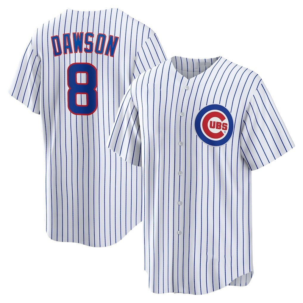 Chicago Cubs #8 Andre Dawson White Home Retired Player Replica Baseball Jersey