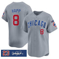Chicago Cubs #8 lan Happ Gray 'Ryne Sandberg Tribute' Vapor Limited V3 Stitched Baseball Jersey