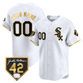 Chicago White Sox 2024 Jackie Robinson Patch Vapor Premier Limited Custom Jersey ¨C White Gold Baseball Jersey