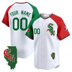 Chicago White Sox Mexico Vapor Premier Limited Custom Jersey ¨C Illinois Patch ¨C All Stitched-White Baseball Jersey