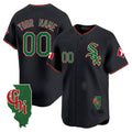 Chicago White Sox Mexico Vapor Premier Limited Custom Jersey ¨C Illinois Patch ¨C Black Baseball Jersey