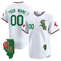 Chicago White Sox Mexico Vapor Premier Limited Custom Jersey ¨C Illinois Patch ¨C White Baseball Jersey