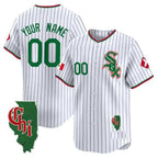 Chicago White Sox Mexico Vapor Premier Limited Custom Jersey ¨C Illinois Patch ¨C White Baseball Jersey