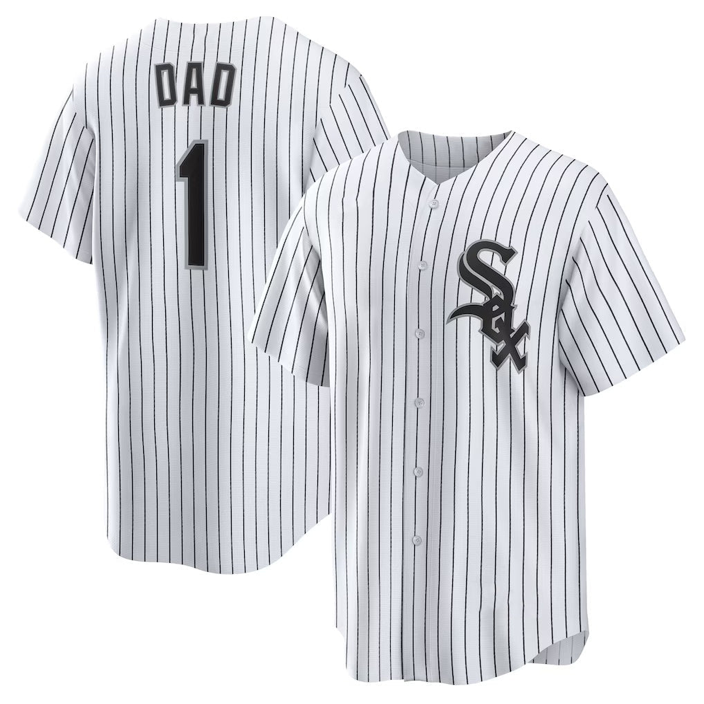 Chicago White Sox White #1 Dad Home Replica Baseball Jersey