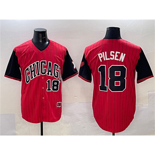 Chicago White Sox #18 Pilsen Red Black 2025 City Connect Limited Stitched Baseball Jersey