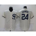Chicago White Sox #24 Yasmani Grandal 2021 Cream Navy Field of Dreams Name Flex Base Stitched Baseball Jersey