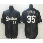 Chicago White Sox #35 Frank Thomas Black With Small Number 2021 City Connect Stitched Cool Baseball Jersey