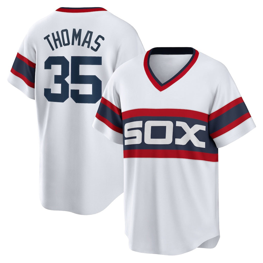 Chicago White Sox #35 Frank Thomas White Home Cooperstown Collection Player Baseball Jersey