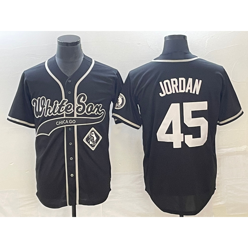 Chicago White Sox #45 Michael Jordan Black Cool Base Stitched Baseball Jersey