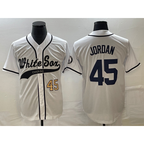 Chicago White Sox #45 Michael Jordan Number White Cool Base Stitched Baseball Jersey