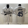 Chicago White Sox #45 Michael Jordan White Cool Base Stitched Baseball Jersey
