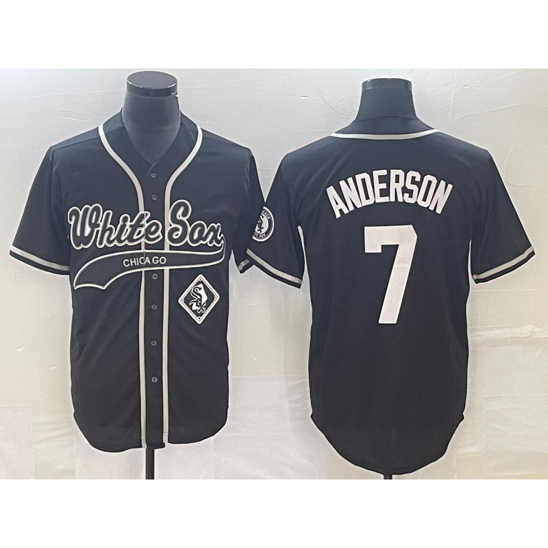 Chicago White Sox #7 Tim Anderson Black Cool Base Stitched Baseball Jersey
