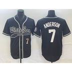 Chicago White Sox #7 Tim Anderson Number Black Cool Base Stitched Baseball Jersey