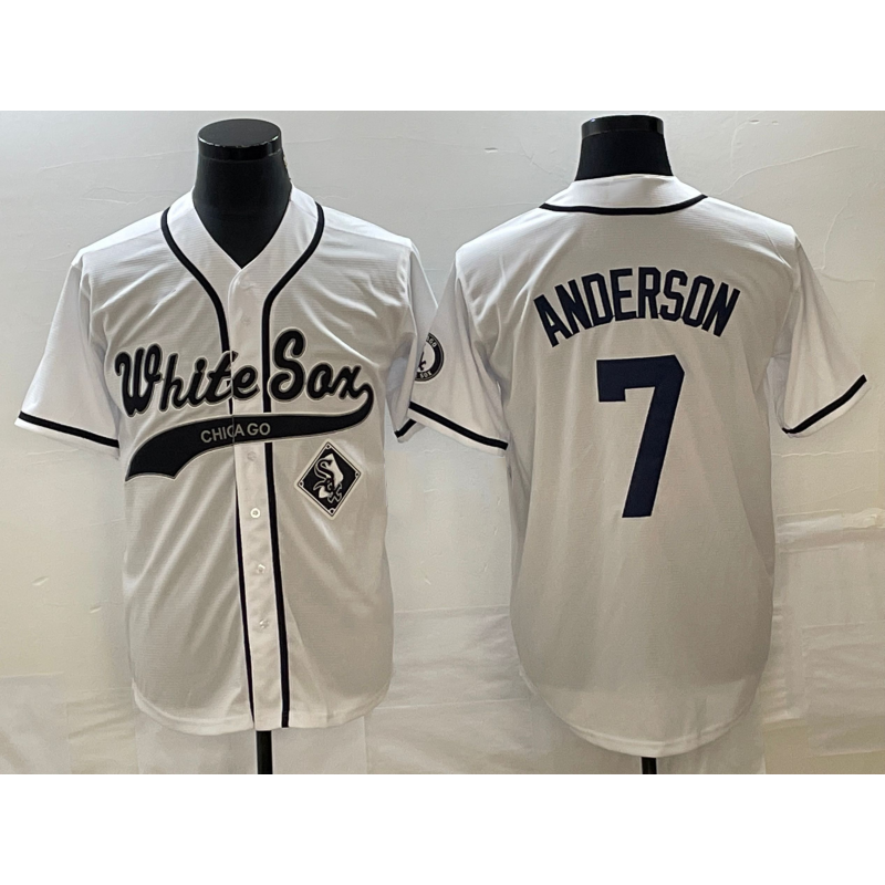 Chicago White Sox #7 Tim Anderson White Cool Base Stitched Baseball Jersey