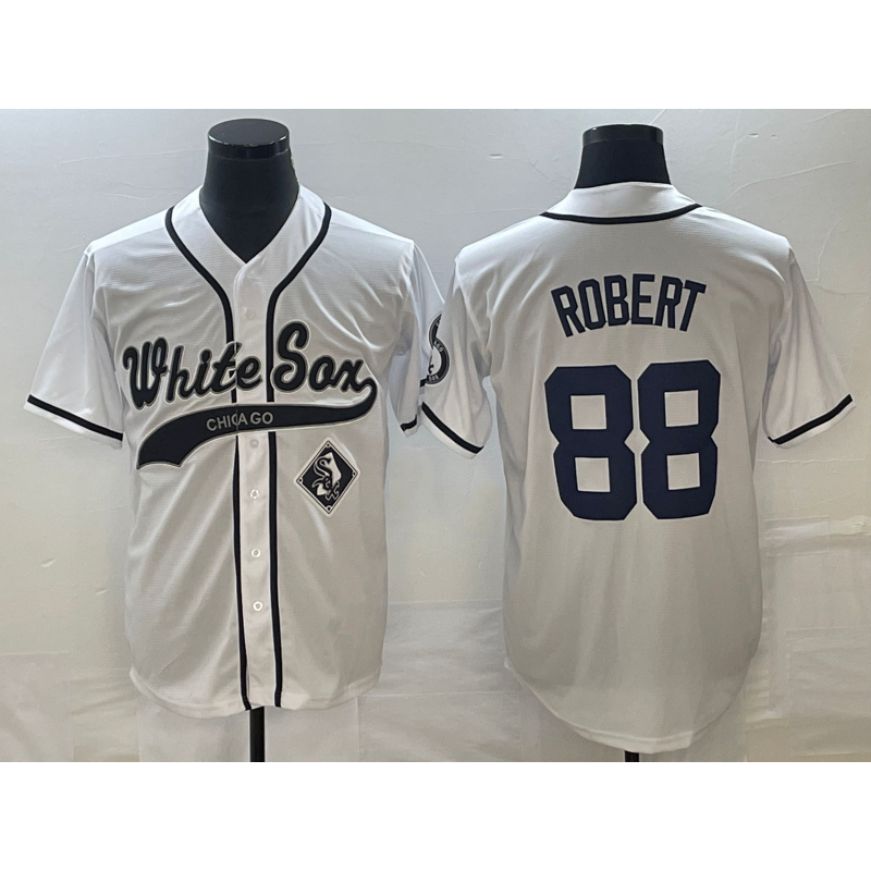 Chicago White Sox #88 Luis Robert White Cool Base Stitched Baseball Jersey